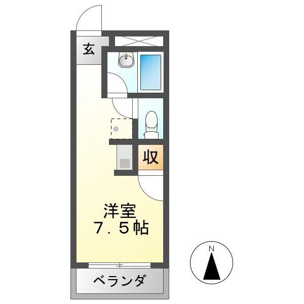 エントピア岐阜 I(ワンルーム/3階)の間取り写真