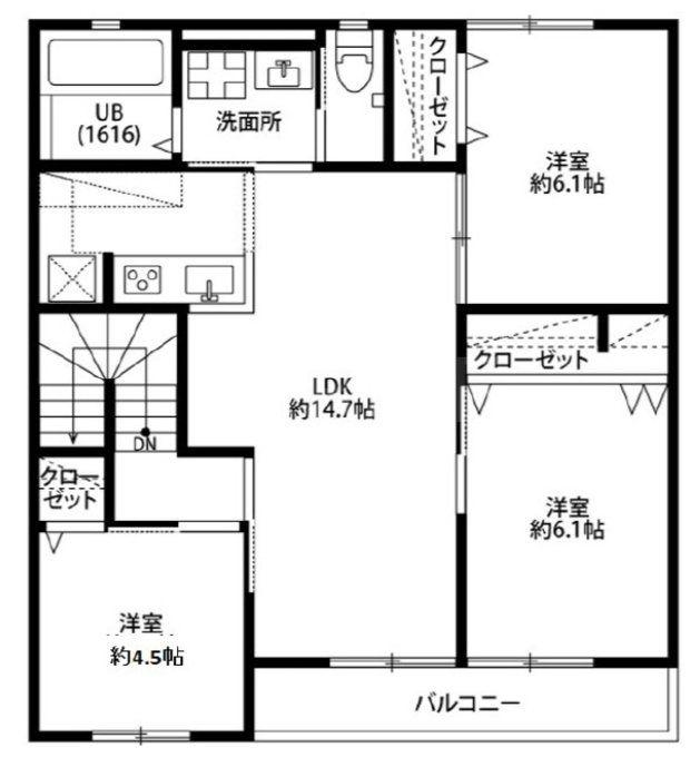 アムール桜(3LDK/2階)の間取り写真