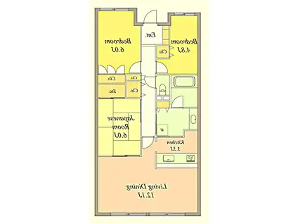 ブライトタウン植松(3LDK/1階)の間取り写真