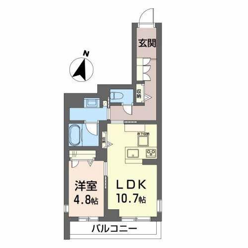 ALBEMARLE錦町(1LDK/1階)の間取り写真