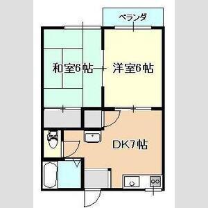 キャッスルクイーン(2DK/1階)の間取り写真