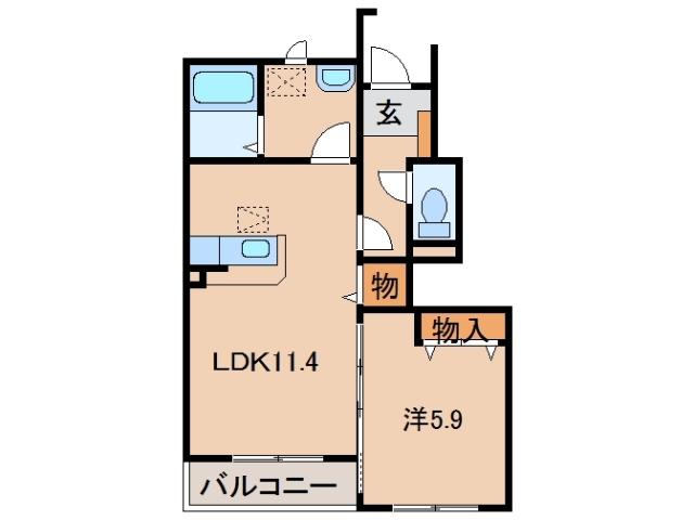 シャンピア(1LDK/1階)の間取り写真