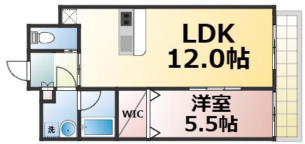 プレジオ森之宮(1LDK/9階)の間取り写真