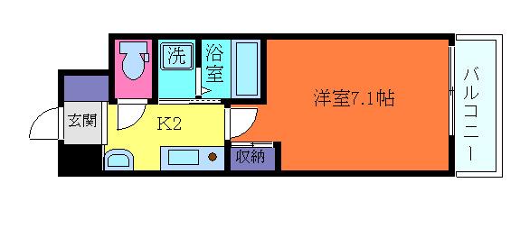 セファミ御影(1K/10階)の間取り写真