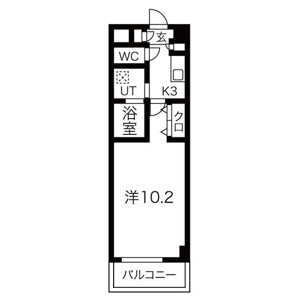 サンヒルズ石塚(1K/1階)の間取り写真