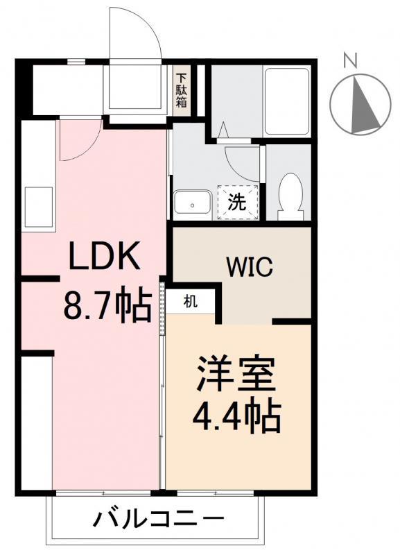 STハイツC(1LDK/2階)の間取り写真