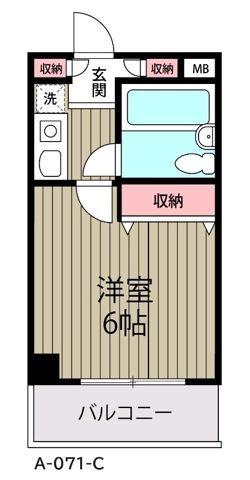 ローズガーデンA71番館(1K/2階)の間取り写真