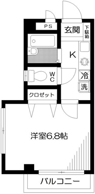 メゾン中野(1K/2階)の間取り写真