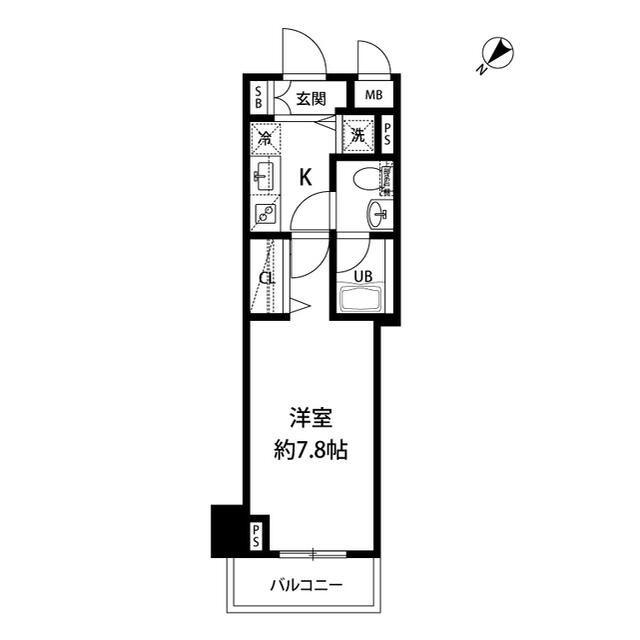 ルクレ日本橋馬喰町(1K/5階)の間取り写真