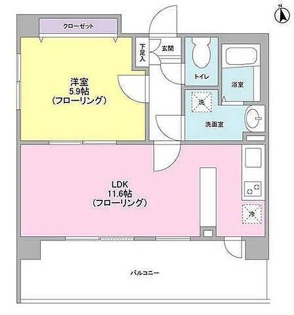 リバーレ秋葉原(1LDK/13階)の間取り写真