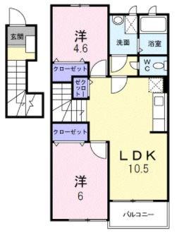 セイバリーヒルズ希みが丘(2LDK/2階)の間取り写真