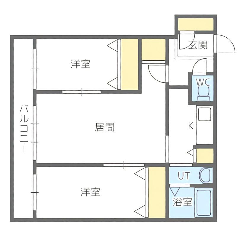 ピノグローブ伏見(2LDK/4階)の間取り写真