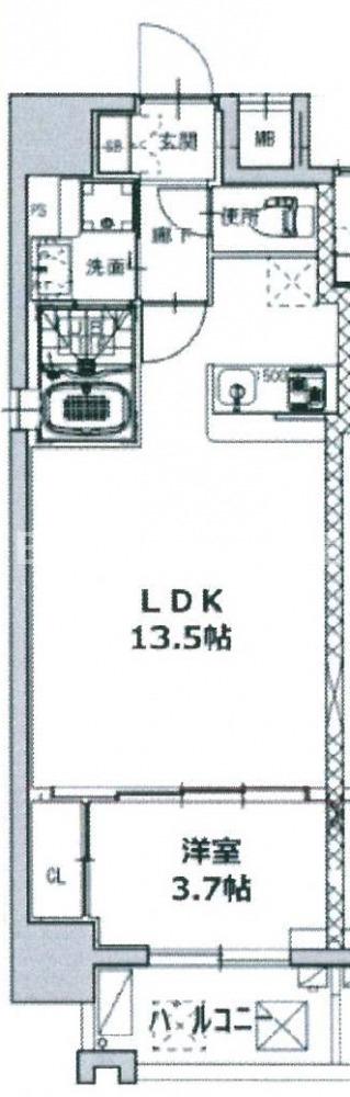 ファーストフィオーレ本町イーストII(1LDK/10階)の間取り写真