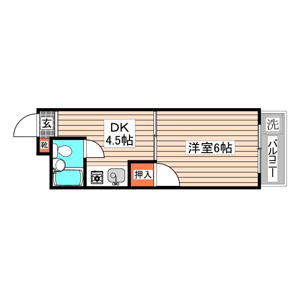 プルミエール東雲(1K/1階)の間取り写真