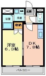 コンフォースII(1DK/1階)の間取り写真