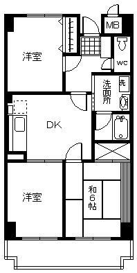 レスポワール星田(3DK/4階)の間取り写真