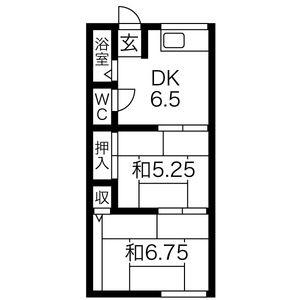 東千代田ハイツ(2DK/2階)の間取り写真