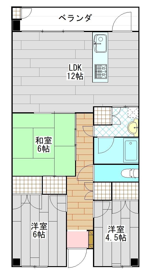 ルミナス観音台 弐番館(3LDK/4階)の間取り写真