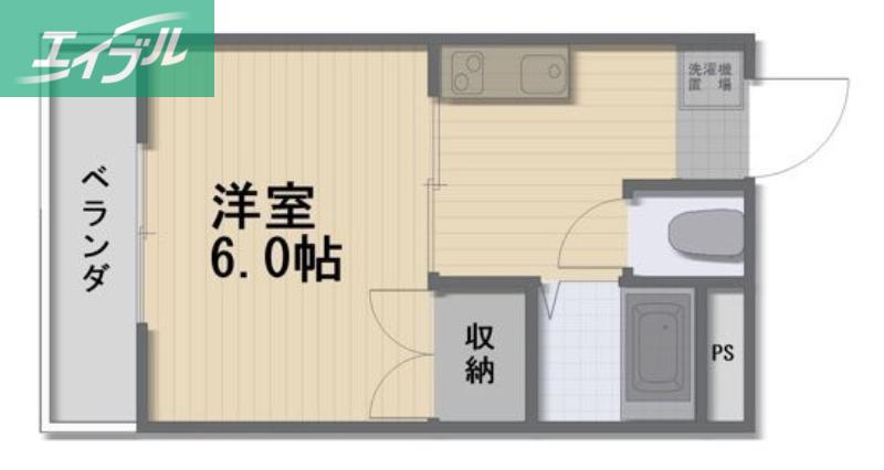 あるふぁII(1K/3階)の間取り写真