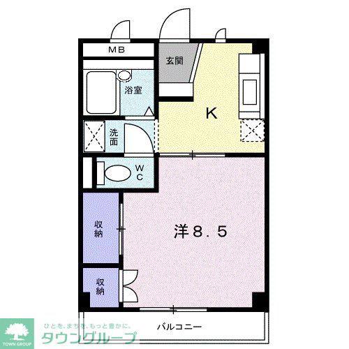 メゾンアヴェニール(1K/1階)の間取り写真