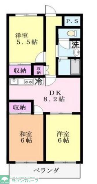 越谷レジデンス(3DK/3階)の間取り写真