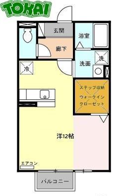 マルカート松阪(ワンルーム/2階)の間取り写真