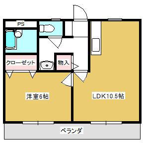 グランドマロン(1LDK/2階)の間取り写真