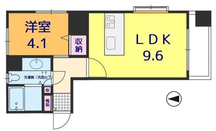ヴァレーレ県庁前 206号(1LDK/2階)の間取り写真