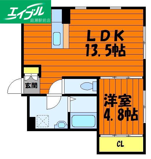 ＪＲ山陽本線 中庄駅 徒歩25分 2階建 築8年(1LDK/2階)の間取り写真