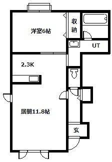 ニューエスパニアIA(1LDK/1階)の間取り写真