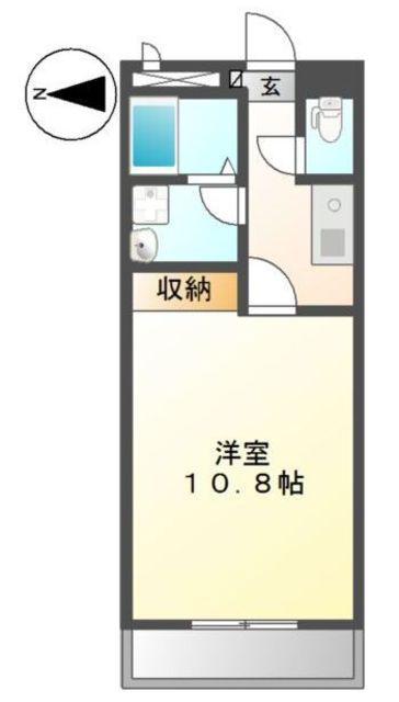 ビオス北朝霞(1K/6階)の間取り写真