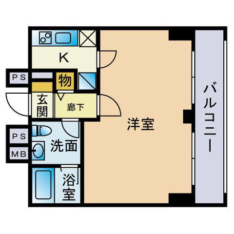 アクシーズグランデ三ノ輪(1K/4階)の間取り写真