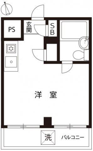 フラームメゾン調布(ワンルーム/4階)の間取り写真