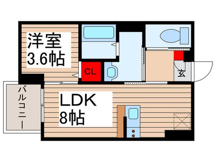 ノードテラス東所沢(1LDK/1階)の間取り写真