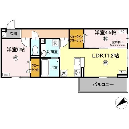 D-ROOM パレットハウス(2LDK/3階)の間取り写真