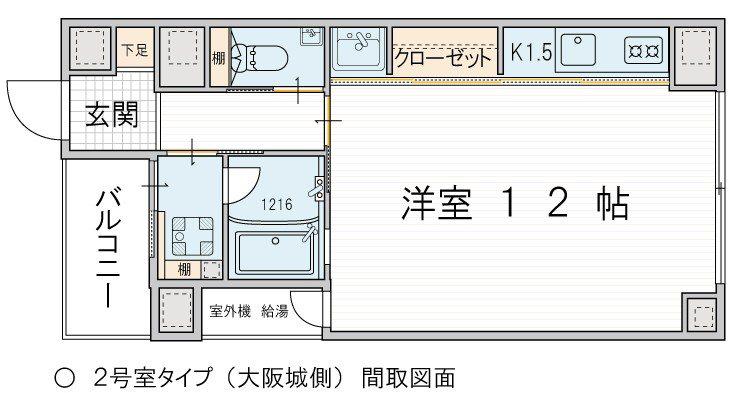 モートレイン土佐堀通(1K/4階)の間取り写真