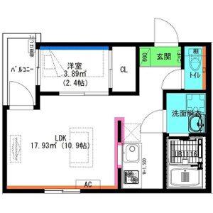 RADIANCE新川橋(1LDK/3階)の間取り写真