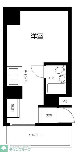 トップルーム新宿公園第2(ワンルーム/10階)の間取り写真