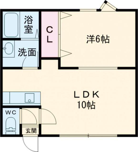 ノースシャインK(1LDK/2階)の間取り写真
