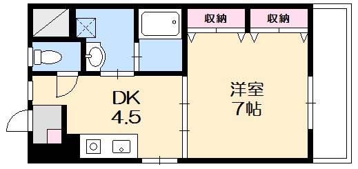 グリーンヒルズ(1DK/3階)の間取り写真