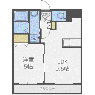 DOLCE VITA GAKUENMAE(1LDK/2階)の間取り写真