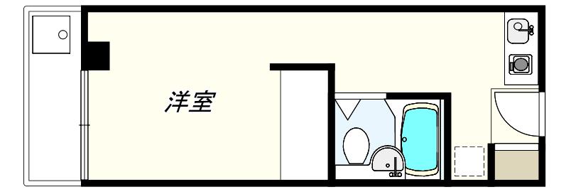 ワイズレジデンス泉大津(1K/4階)の間取り写真