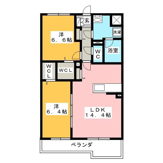 カンフリエ寿(2LDK/3階)の間取り写真