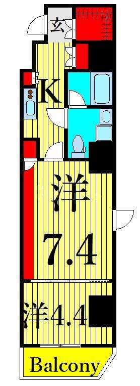 アンベリール三ノ輪(2K/8階)の間取り写真