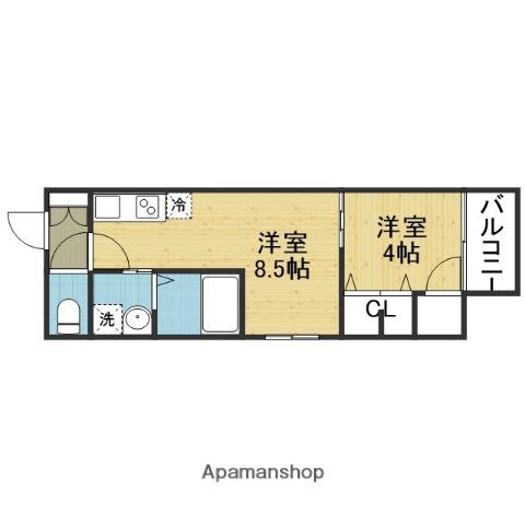 F ASECIA BERYL(1LDK/3階)の間取り写真
