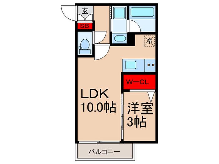 LIEBE高田馬場(1LDK/2階)の間取り写真