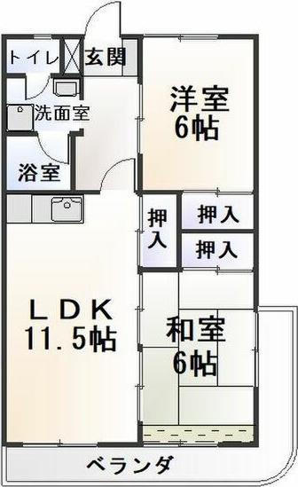 アビタシオン酒井(2LDK/3階)の間取り写真