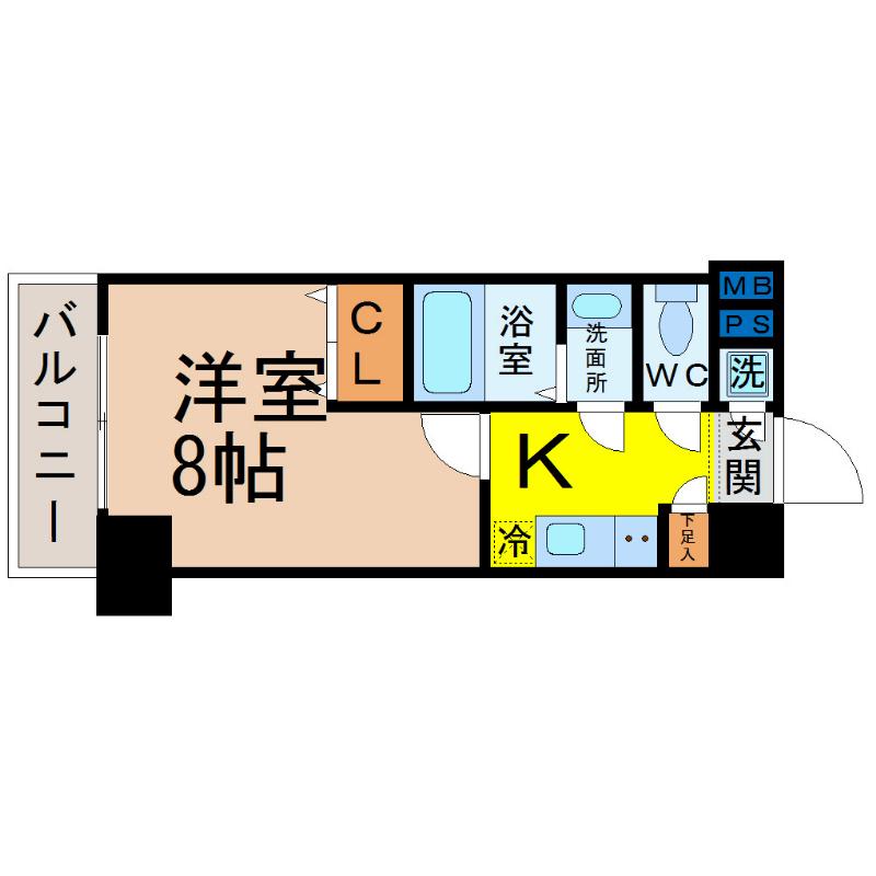 リアライズ松原(1K/4階)の間取り写真