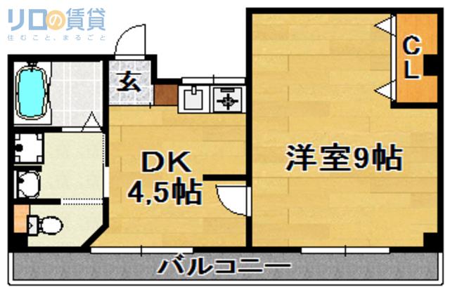 第8淀川ビル(1DK/4階)の間取り写真