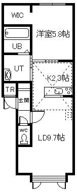 沼田MS(1LDK/2階)の間取り写真